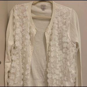 White floral cardigan